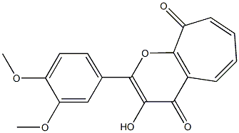 2-(3,4-Dimethoxyphenyl)-3-hydroxycyclohepta[b]pyran-4,9-dione Struktur