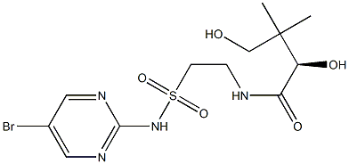 [R,(+)]-N-[2-[(5-Bromo-2-pyrimidinyl)sulfamoyl]ethyl]-2,4-dihydroxy-3,3-dimethylbutyramide Struktur