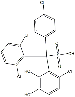 (4-Chlorophenyl)(2,6-dichlorophenyl)(6-chloro-2,3-dihydroxyphenyl)methanesulfonic acid Struktur