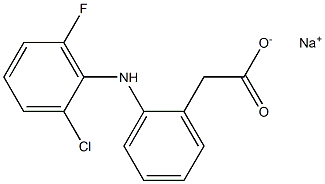 2-(2-Chloro-6-fluorophenylamino)benzeneacetic acid sodium salt Struktur