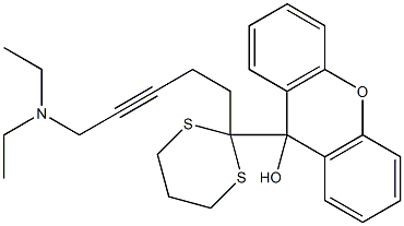 9-[2-[5-Diethylamino-3-pentynyl]-1,3-dithian-2-yl]-9H-xanthen-9-ol Struktur