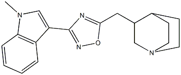 3-[5-(1-Azabicyclo[2.2.2]octan-3-ylmethyl)-1,2,4-oxadiazol-3-yl]-1-methyl-1H-indole Struktur