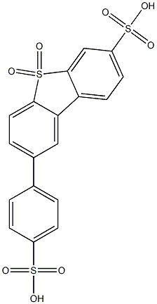 2-[4-Sulfophenyl]dibenzothiophene-7-sulfonic acid 5,5-dioxide Struktur