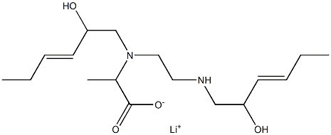 2-[N-(2-Hydroxy-3-hexenyl)-N-[2-(2-hydroxy-3-hexenylamino)ethyl]amino]propionic acid lithium salt Struktur