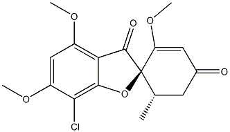 (2R,6'S)-7-Chloro-2',4,6-trimethoxy-6'-methylspiro[benzofuran-2(3H),1'-[2]cyclohexene]-3,4'-dione Struktur