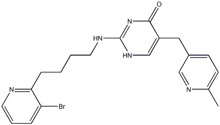 2-[[4-(3-Bromo-2-pyridinyl)butyl]amino]-5-[(6-methyl-3-pyridinyl)methyl]pyrimidin-4(1H)-one Struktur