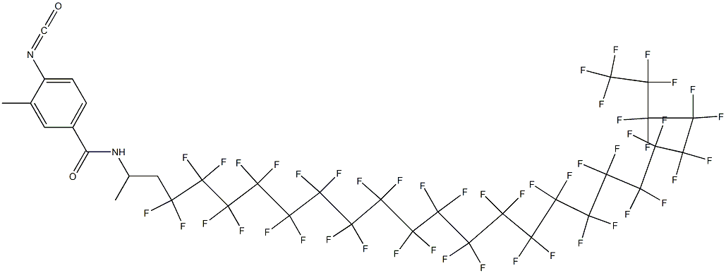 4-Isocyanato-3-methyl-N-[2-(heptatetracontafluorotricosyl)-1-methylethyl]benzamide Struktur