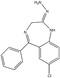 7-Chloro-5-phenyl-1,3-dihydro-2H-1,4-benzodiazepin-2-one hydrazone Struktur