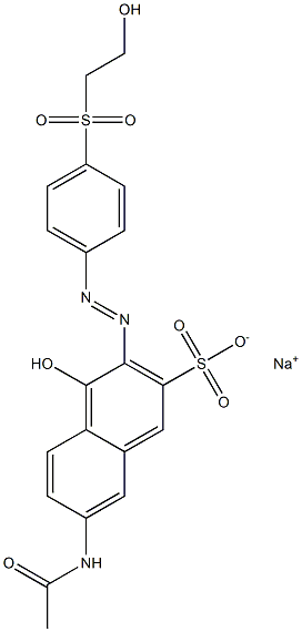 7-Acetylamino-4-hydroxy-3-[p-(2-hydroxyethylsulfonyl)phenylazo]-2-naphthalenesulfonic acid sodium salt Struktur