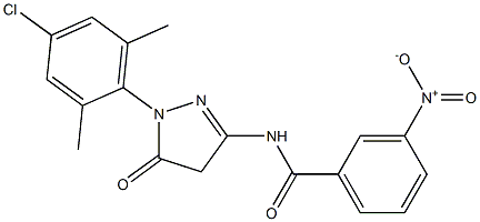 1-(4-Chloro-2,6-dimethylphenyl)-3-(3-nitrobenzoylamino)-5(4H)-pyrazolone Struktur