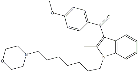 1-[2-(5-Morpholinopentyl)ethyl]-3-(4-methoxybenzoyl)-2-methyl-1H-indole Struktur