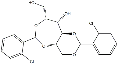 2-O,5-O:4-O,6-O-Bis(2-chlorobenzylidene)-L-glucitol Struktur