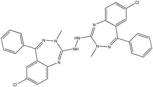 1,2-Bis(7-chloro-3-methyl-5-phenyl-3H-1,3,4-benzotriazepin-2-yl)hydrazine Struktur