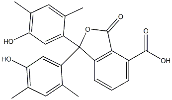 1,3-Dihydro-1,1-bis(5-hydroxy-2,4-dimethylphenyl)-3-oxoisobenzofuran-4-carboxylic acid Struktur