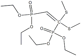 2,2-Di(methylthio)ethenediylbisphosphonic acid tetraethyl ester Struktur