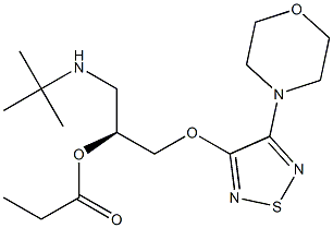 (S)-1-[(1,1-Dimethylethyl)amino]-3-[[4-(morpholin-4-yl)-1,2,5-thiadiazol-3-yl]oxy]-2-propanol propionate Struktur