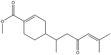 4-(1,5-Dimethyl-3-oxo-4-hexenyl)-1-cyclohexene-1-carboxylic acid methyl ester Struktur