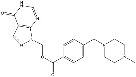 1-[[4-(4-Methyl-1-piperazinylmethyl)benzoyloxy]methyl]-1H-pyrazolo[3,4-d]pyrimidin-4(5H)-one Struktur