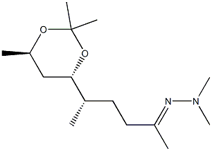 (4S,6R)-4-[(S)-4-(2,2-Dimethylhydrazono)-1-methylpentyl]-2,2,6-trimethyl-1,3-dioxane Struktur