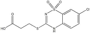 3-[(2-Carboxyethyl)thio]-7-chloro-4H-1,2,4-benzothiadiazine 1,1-dioxide Struktur