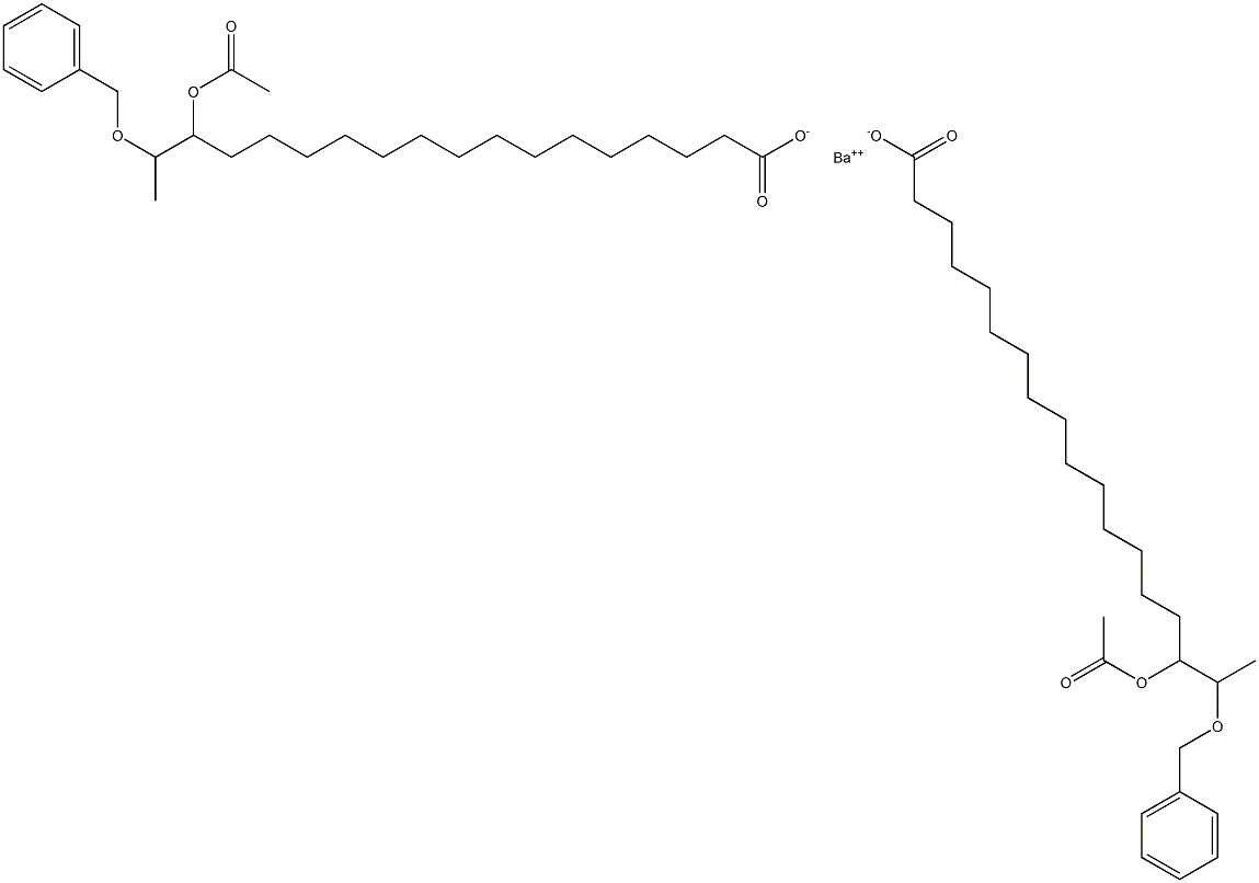 Bis(17-benzyloxy-16-acetyloxystearic acid)barium salt Struktur