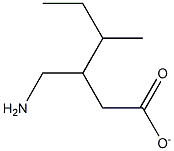 3-(Aminiomethyl)-4-methylhexanoic acid anion Struktur