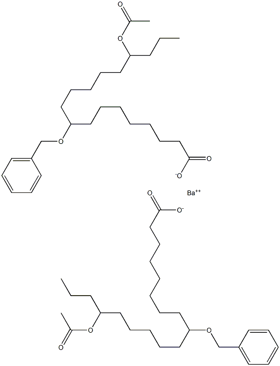 Bis(9-benzyloxy-15-acetyloxystearic acid)barium salt Struktur