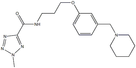 N-[3-[3-(Piperidinomethyl)phenoxy]propyl](2-methyl-2H-tetrazol-5-yl)formamide Struktur