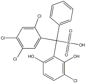 (3-Chloro-2,6-dihydroxyphenyl)(2,4,5-trichlorophenyl)phenylmethanesulfonic acid Struktur