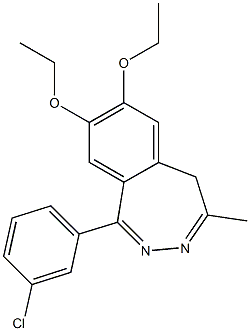 1-(3-Chlorophenyl)-7,8-diethoxy-4-methyl-5H-2,3-benzodiazepine Struktur