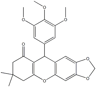 6,8,9,10-Tetrahydro-10-(3,4,5-trimethoxyphenyl)-7,7-dimethyl-7H-1,3-dioxolo[4,5-b]xanthen-9-one Struktur