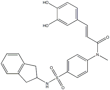 3,4-Dihydroxy-N-[4-[[(2,3-dihydro-1H-inden)-2-yl]sulfamoyl]phenyl]-N-methyl-trans-cinnamamide Struktur