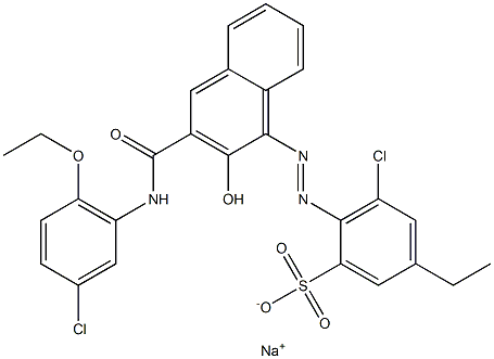 3-Chloro-5-ethyl-2-[[3-[[(3-chloro-6-ethoxyphenyl)amino]carbonyl]-2-hydroxy-1-naphtyl]azo]benzenesulfonic acid sodium salt Struktur