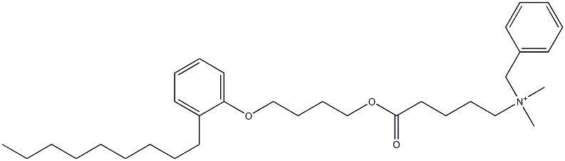 N,N-Dimethyl-N-benzyl-N-[4-[[4-(2-nonylphenyloxy)butyl]oxycarbonyl]butyl]aminium Struktur