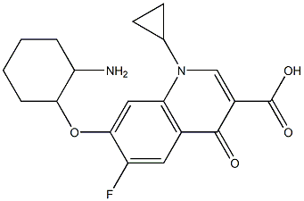 7-[(2-Aminocyclohexyl)oxy]-1-cyclopropyl-6-fluoro-1,4-dihydro-4-oxoquinoline-3-carboxylic acid Struktur