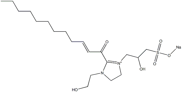 1-(2-Hydroxyethyl)-3-[2-hydroxy-3-(sodiooxysulfonyl)propyl]-2-(2-dodecenoyl)-2-imidazoline-3-ium Struktur