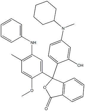 3-(5-Anilino-2-methoxy-4-methylphenyl)-3-[2-hydroxy-4-(N-methylcyclohexylamino)phenyl]isobenzofuran-1(3H)-one Struktur