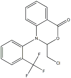 1-[2-(Trifluoromethyl)phenyl]-2-chloromethyl-2H-3,1-benzoxazin-4(1H)-one Struktur