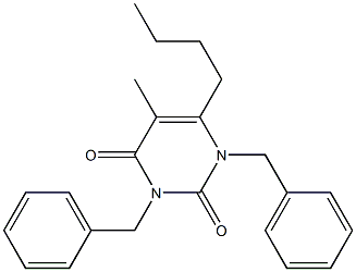 1,3-Dibenzyl-5-methyl-6-butyluracil Struktur