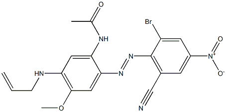 N-[2-(2-Bromo-6-cyano-4-nitrophenylazo)-4-methoxy-5-(allylamino)phenyl]acetamide Struktur