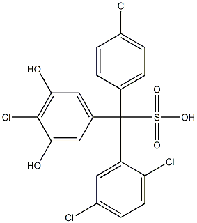 (4-Chlorophenyl)(2,5-dichlorophenyl)(4-chloro-3,5-dihydroxyphenyl)methanesulfonic acid Struktur