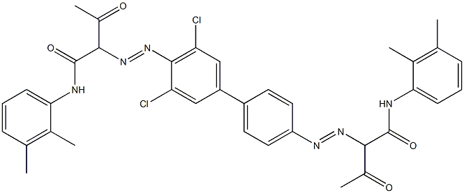 4,4'-Bis[[1-(2,3-dimethylphenylamino)-1,3-dioxobutan-2-yl]azo]-3,5-dichloro-1,1'-biphenyl Struktur