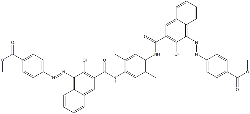 1,4-Bis[1-[[4-(methoxycarbonyl)phenyl]azo]-2-hydroxy-3-naphthoylamino]-2,5-dimethylbenzene Struktur