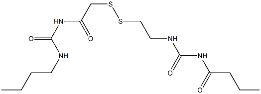 1-Butyryl-3-[2-[[(3-butylureido)carbonylmethyl]dithio]ethyl]urea Struktur