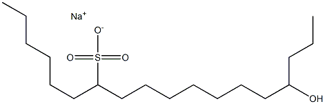 15-Hydroxyoctadecane-7-sulfonic acid sodium salt Structure