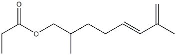 Propionic acid 2,7-dimethyl-5,7-octadienyl ester Struktur