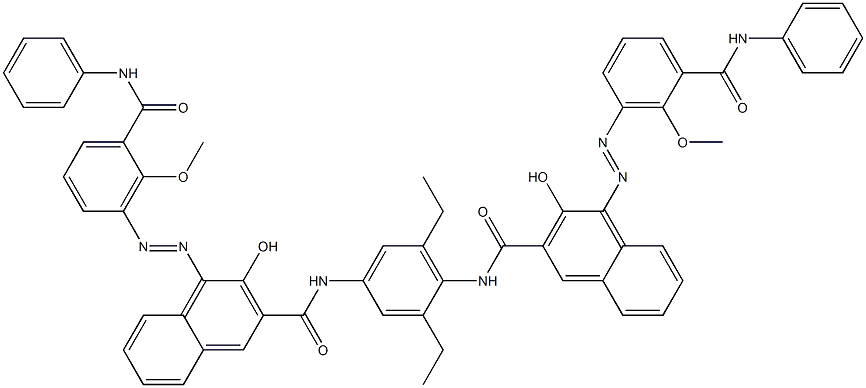 N,N'-(2,6-Diethyl-1,4-phenylene)bis[4-[[6-methoxy-5-(phenylcarbamoyl)phenyl]azo]-3-hydroxy-2-naphthalenecarboxamide] Struktur