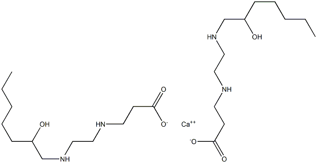 Bis[3-[N-[2-[N-(2-hydroxyheptyl)amino]ethyl]amino]propionic acid]calcium salt Struktur