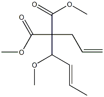 2-(2-Propenyl)-2-[(E)-1-methoxy-2-butenyl]malonic acid dimethyl ester Struktur