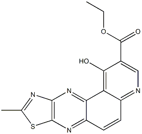 1-Hydroxy-9-methylpyrido[3,2-f]thiazolo[5,4-b]quinoxaline-2-carboxylic acid ethyl ester Struktur